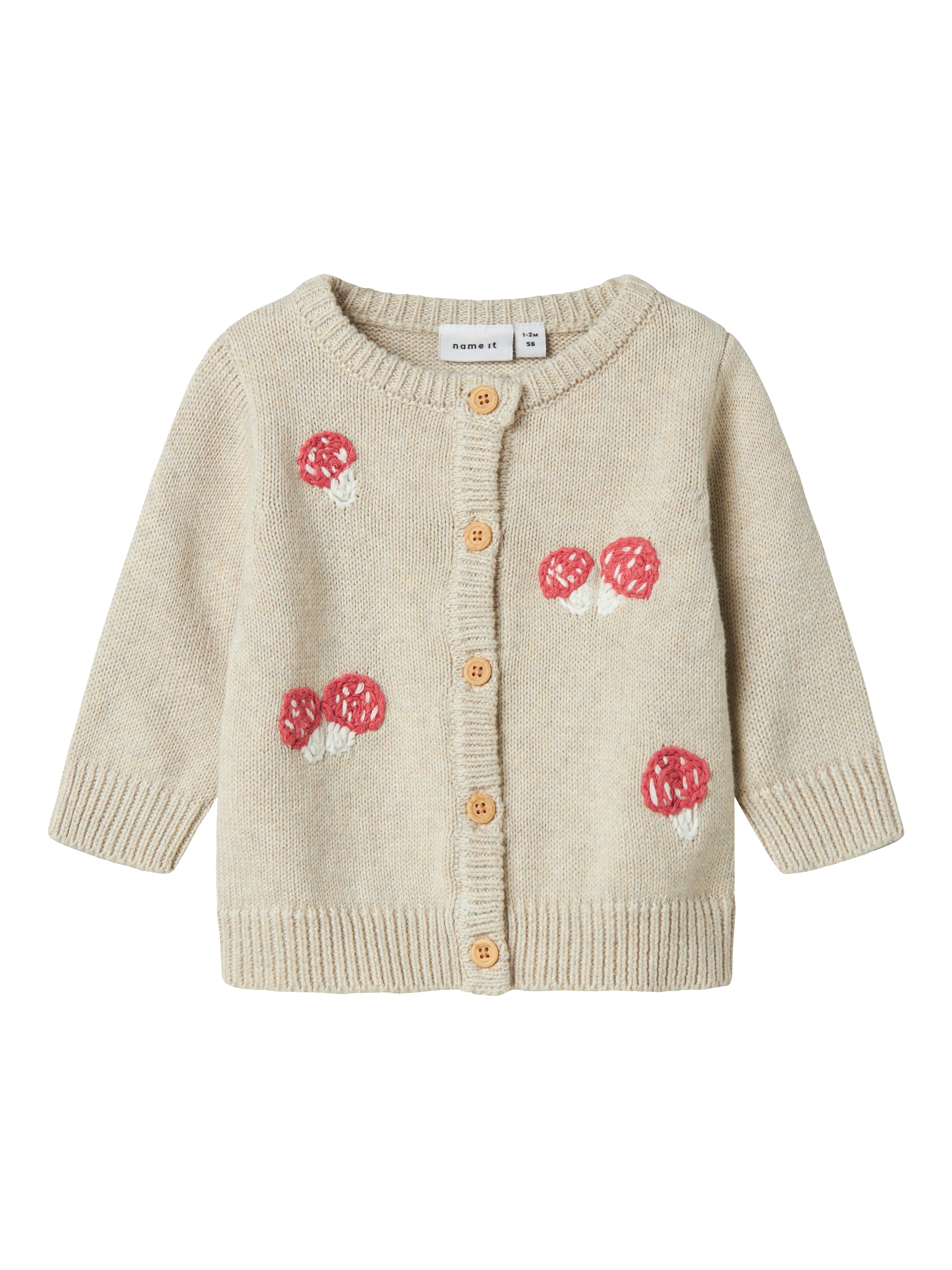 Name It Linie Strik Cardigan Peyote Melange 50 Cm