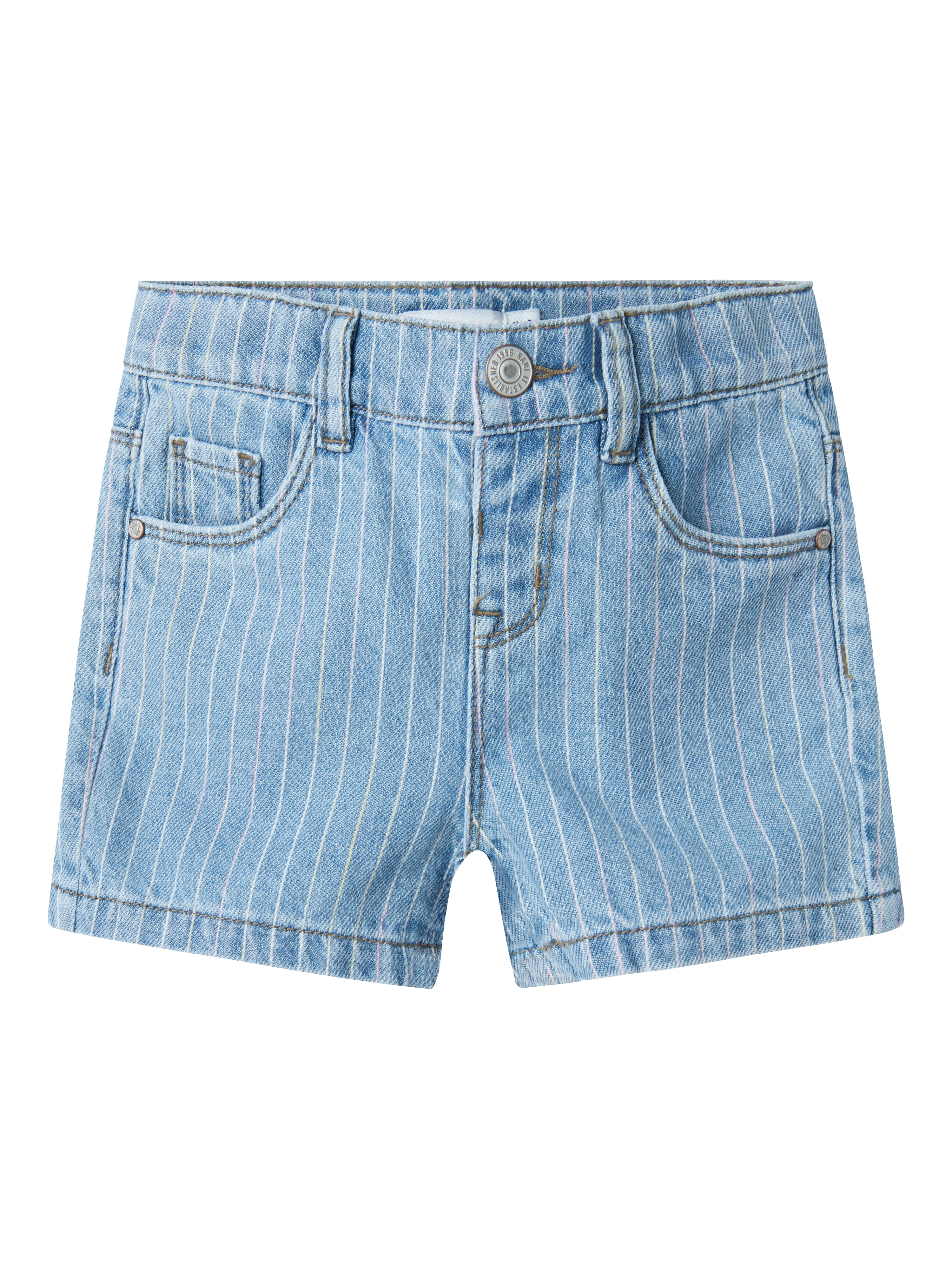 Name It Macie Stripe Denim Shorts Light Blue Denim 92 Cm