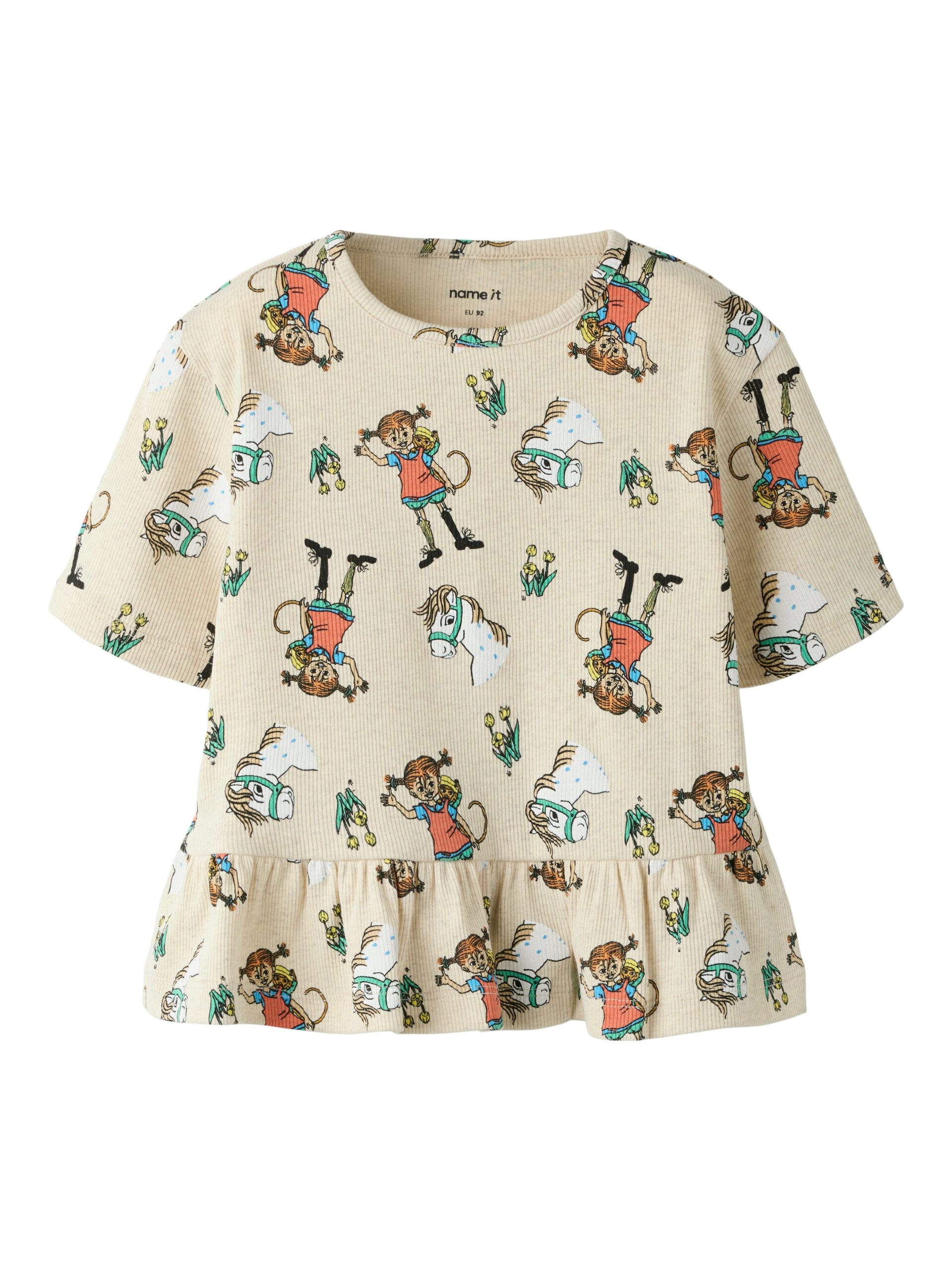 Name It Mara Pippi Ss Top Peyote Melange 92 Cm