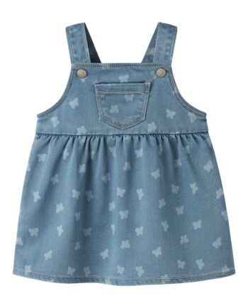Name It Mille Denim Bibskirt Light Blue Denim 56 Cm