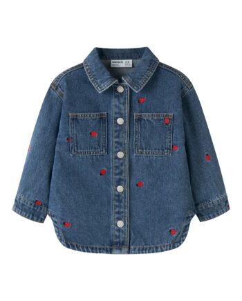 Name It Nina Emb Denim Jacket Medium Blue Denim Lady Bug 92 Cm