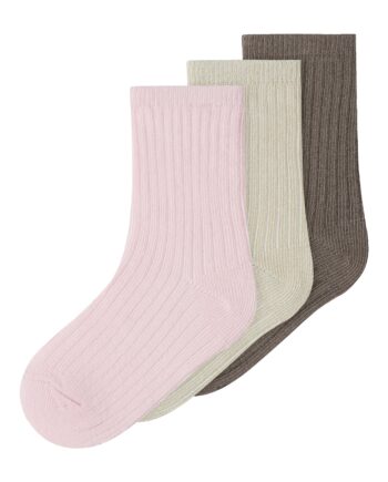 Name It Nobba   Pack Strømper Almond Milk Brown Lentil Cradle Pink 22 24 Cm