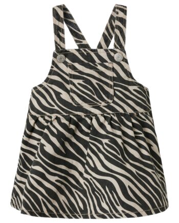 Name It Oda Twill Bibskirt Cement Zebra 50 Cm