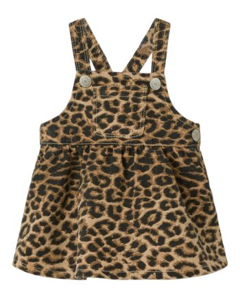 Name It Oda Twill Bibskirt Silver Mink  Leopard 50 Cm