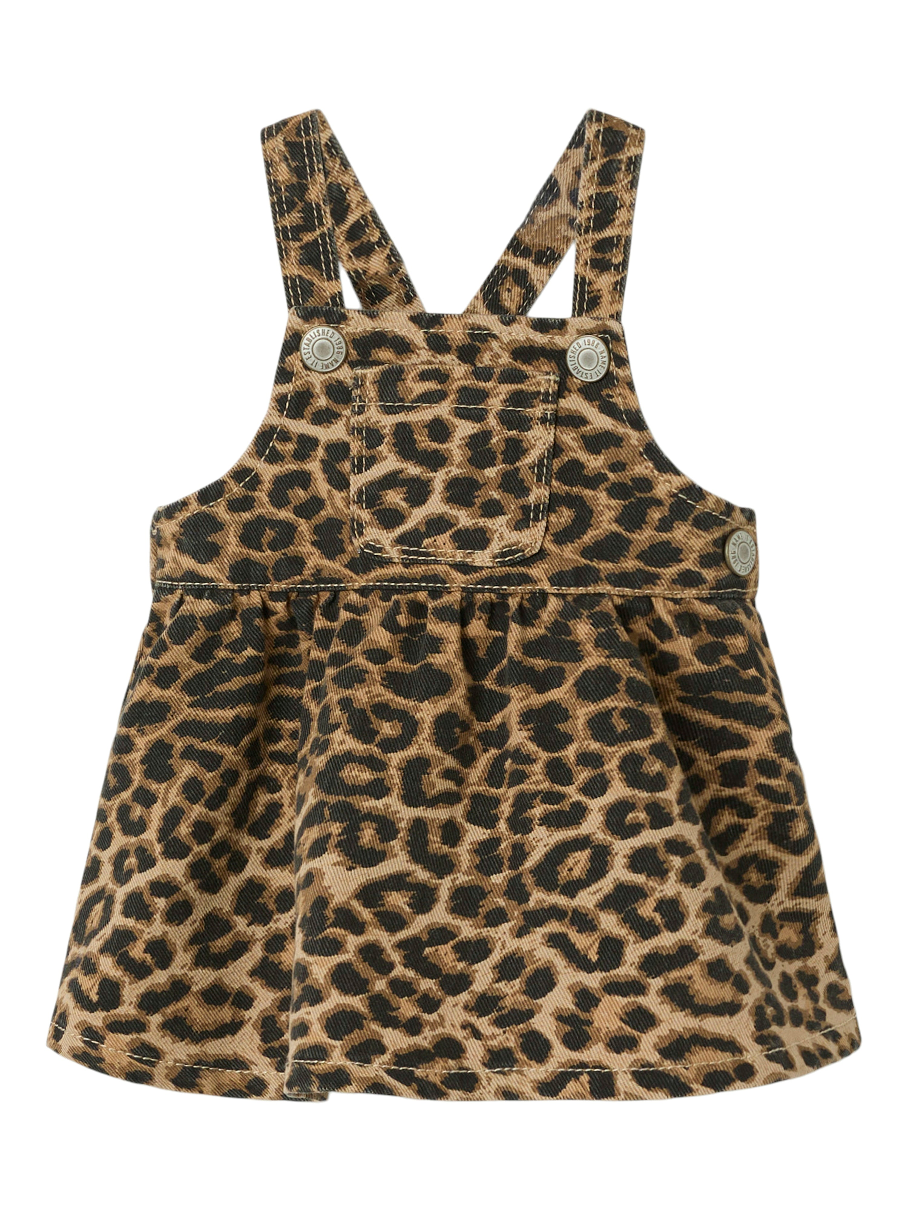 Name It Oda Twill Bibskirt Silver Mink  Leopard 50 Cm