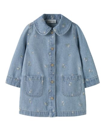 Name It Piper Denim Dresss Light Blue Denim Flower 92 Cm