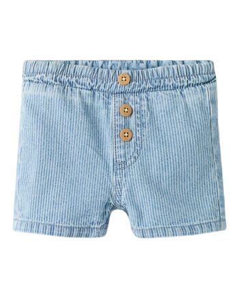 Name It Ryan Stripe Denim Shorts Light Blue Denim 62 Cm