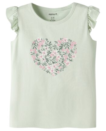 Name It Vayana Top Pale Aqua Pink Flowers 92 Cm