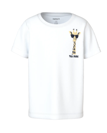 Name It Vux Ss Reg Top Bright White Giraffe 92 Cm