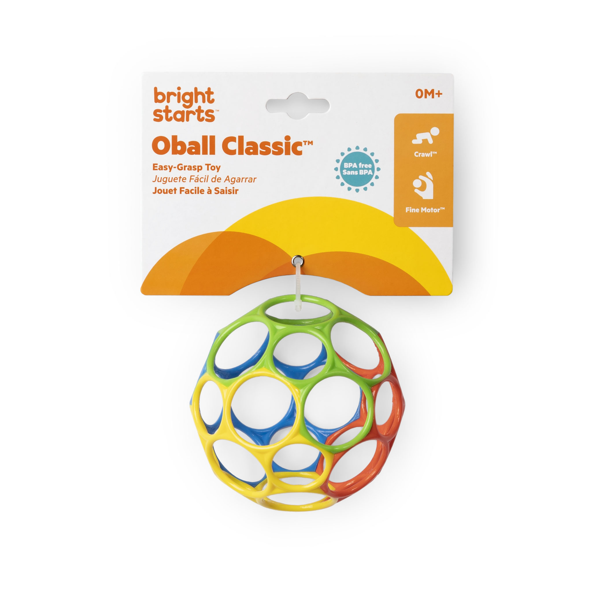 Oball Classic Bold 10 Cm Bright Starts Rød Grøn Gul Blå