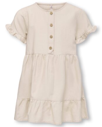 Only Mini Annabell Linen Dress Pumice Stone 92 Cm