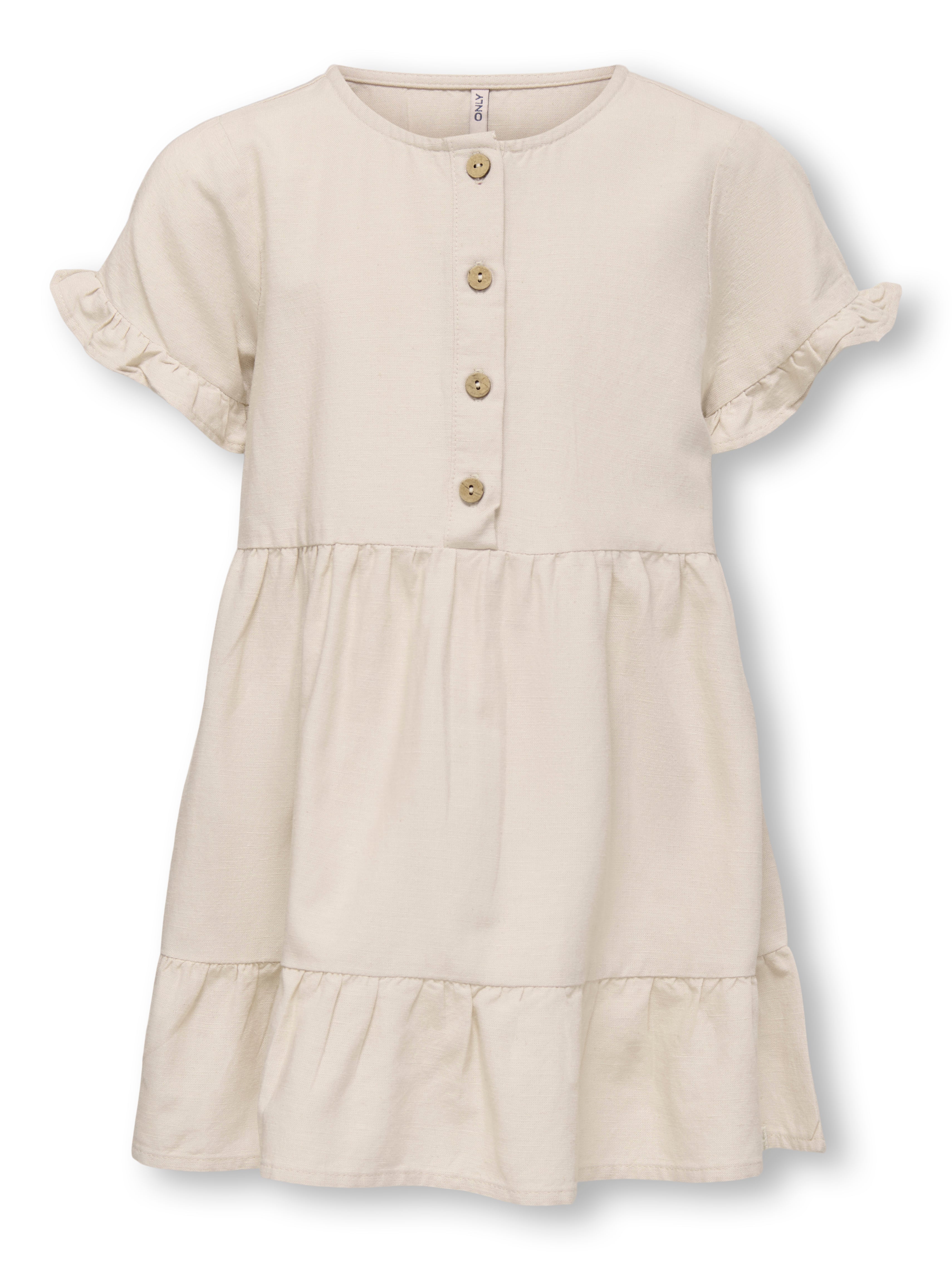 Only Mini Annabell Linen Dress Pumice Stone 92 Cm