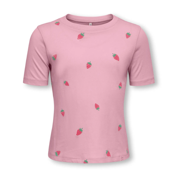 Only Mini Beate Ss Tee Romance Rose Strawberry 92 Cm