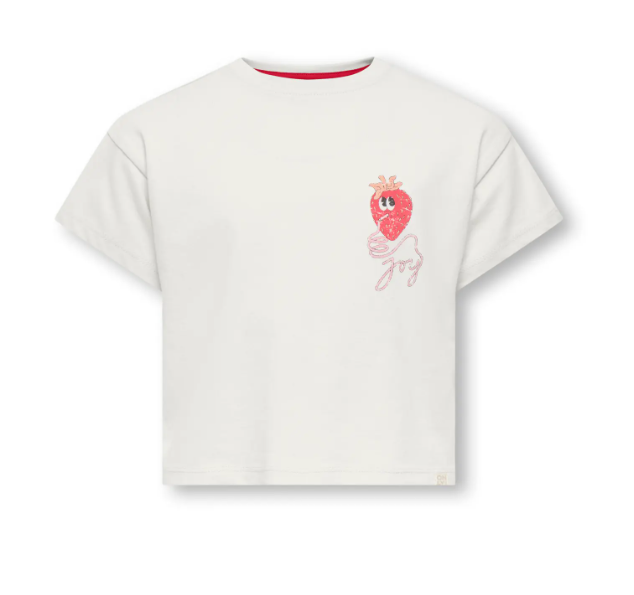 Only Mini Belinda Life Ss Tee Cloud Dancer Joy 92 Cm