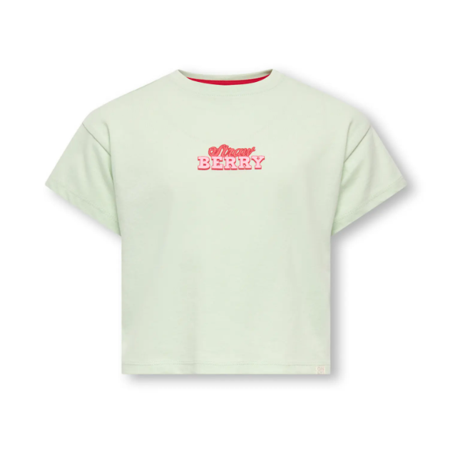Only Mini Belinda Life Ss Tee Green Lily Strawberry 92 Cm
