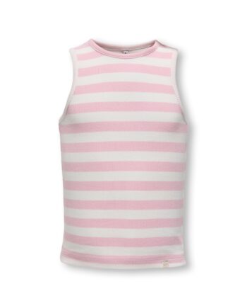 Only Mini Kenya Rib Tank Top Roseate Spoonbill Cloud Dancer 92 Cm