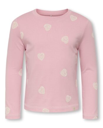 Only Mini Lilia Life Ls Tee Bleached Mauve 92 Cm
