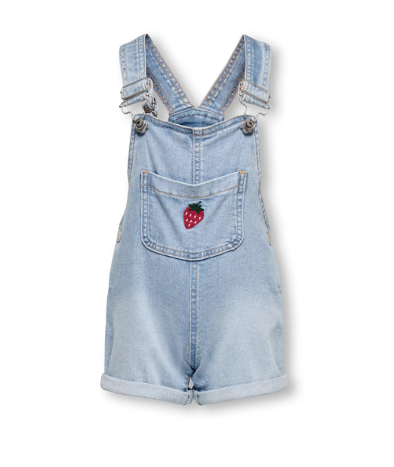 Only Mini Lucy Berry Overall Shorts Light Blue Denim 92 Cm