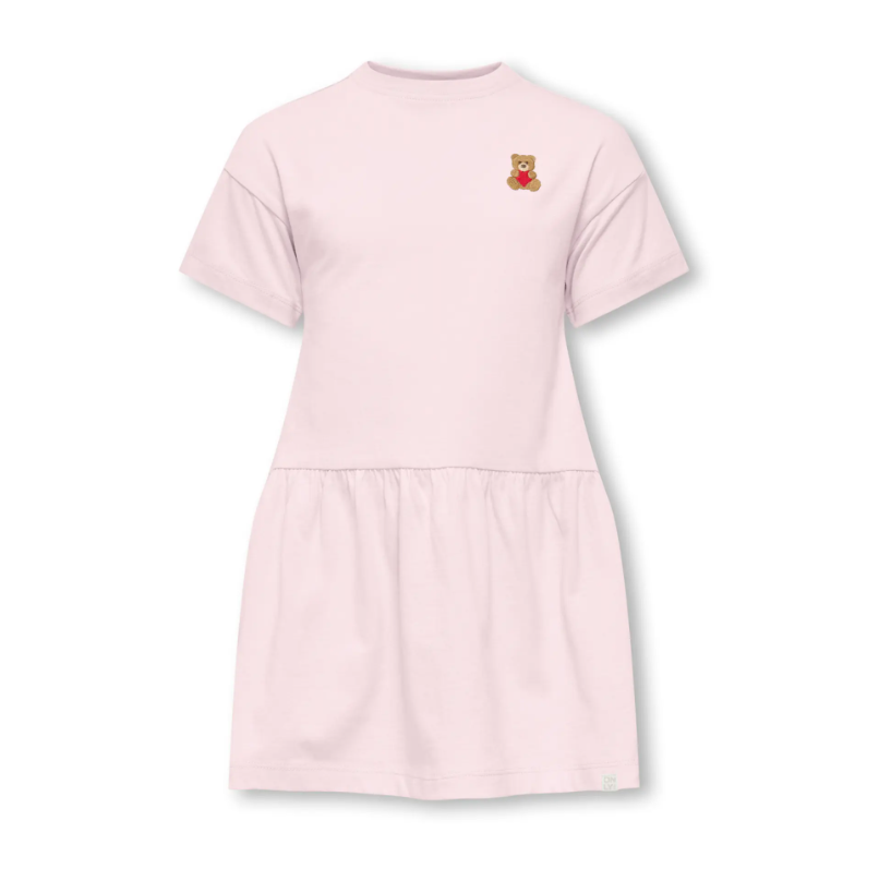 Only Mini Maiken Life Ss Dress Barely Pink Bear 92 Cm