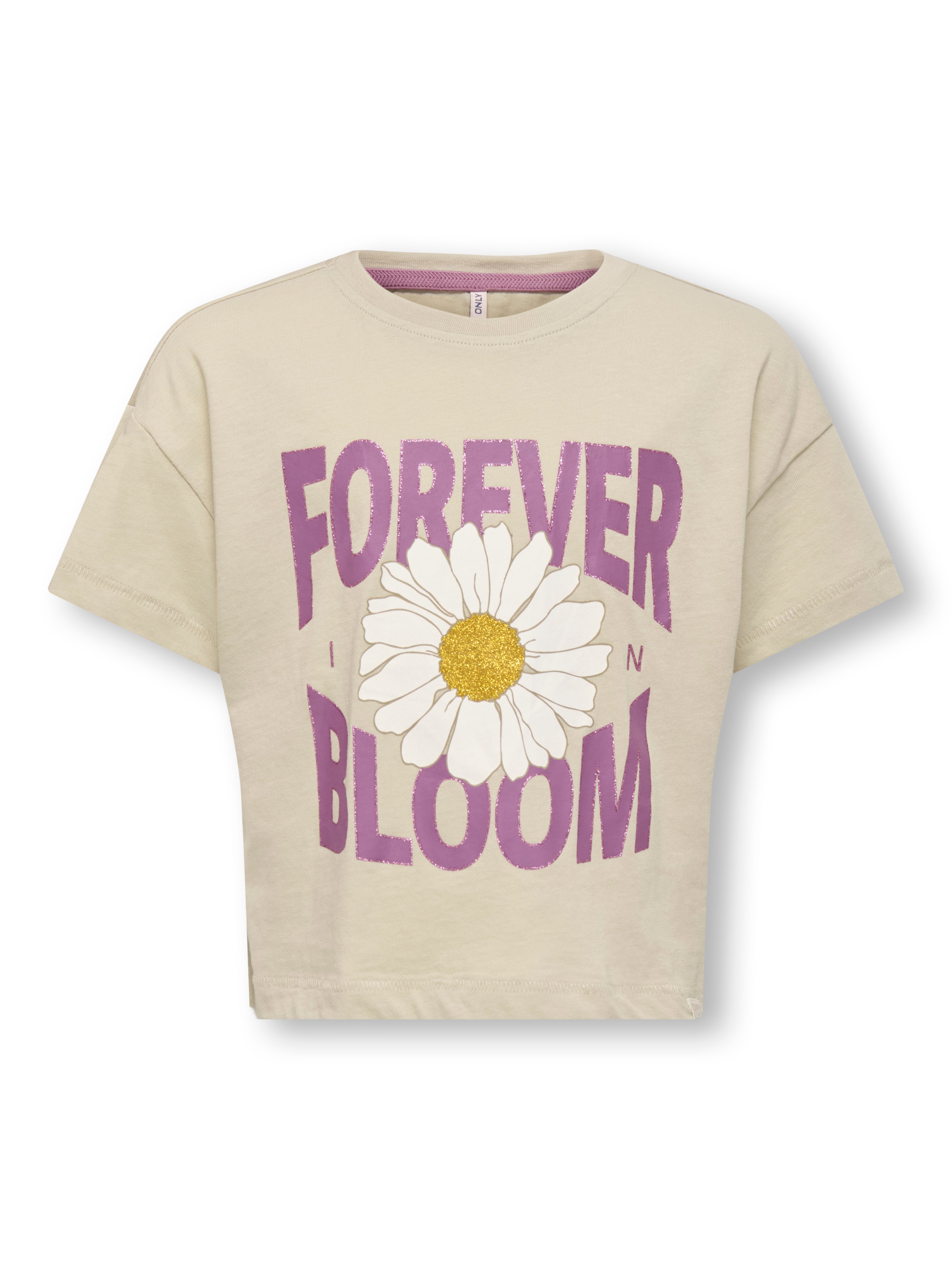 Only Mini Travel Life Ss Loose Tee Feather Gray 92 Cm