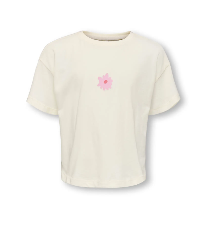 Only Mini Vacay Life Ss Loose Tee Tofu Palm 92 Cm