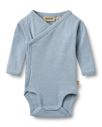Pil Langærmet Wrap Body Faded Blue Stripe 74