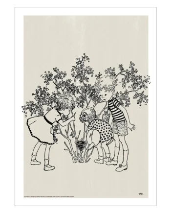 Plakat Astrid Lindgren Lotta Fugle Rede 50x70