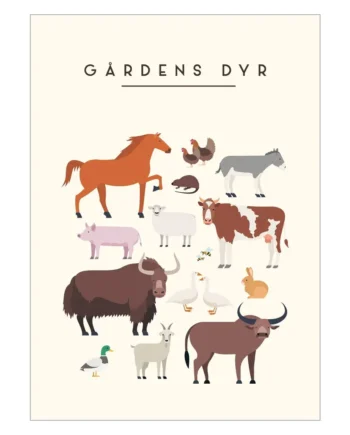 Plakat Ga Cc 8ardens Dyr A3