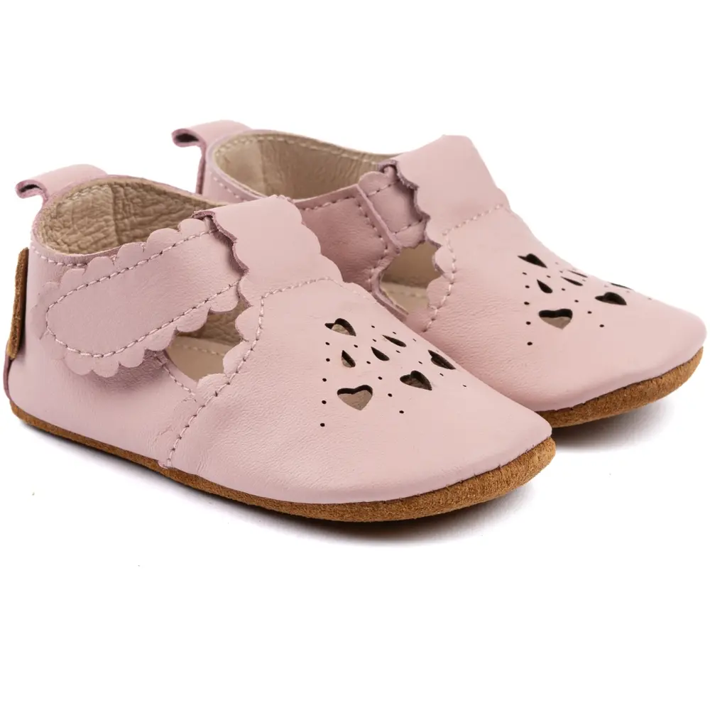 Prewalker Læder Sandal Hjerte Adobe Rose 12-18 Mdr