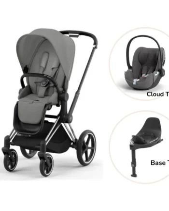 Priam Klapvogn Inkl  Cloud   Og Base Mirage Grey Chrome Black Plus