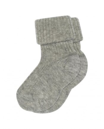 Rib Baby Bomuldsstrømper Grey Melange 15 16