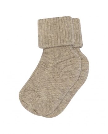Rib Baby Bomuldsstrømper Light Brown Melange 15 16