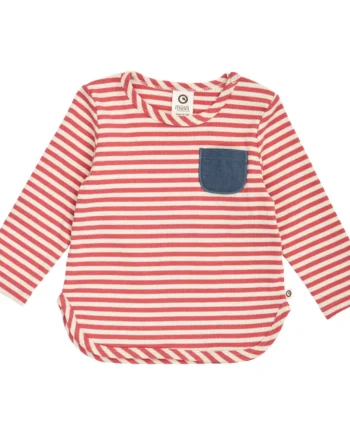 Rib Stripede Bluse    Lomme Mineral Red  Tofu 68