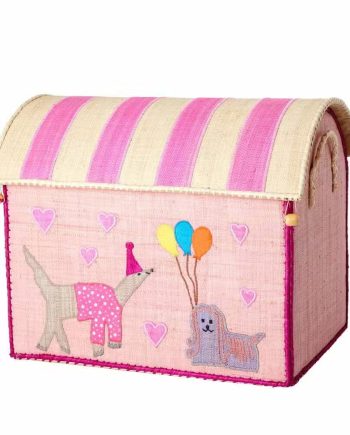 Rice Opbevaringskurv Party Animals Pink Mellem
