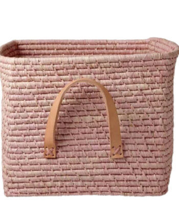 Rice Raffia Kurv Lyserød
