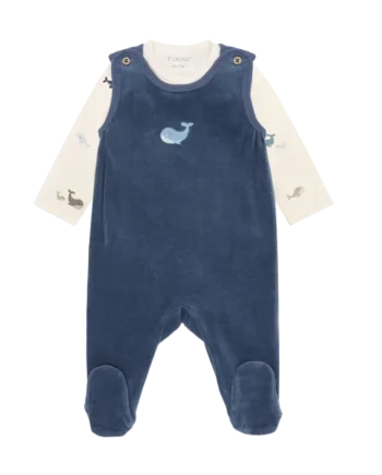 Sæt    Body Og Velour Romper Vintage Indigo 56