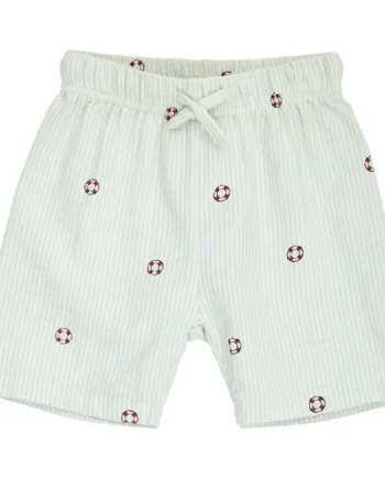 Seersucker Stribede Shorts Tofu  Ocean  Mineral Red 92