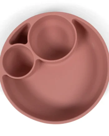 Silikone Tallerken Ruminddelt Rose