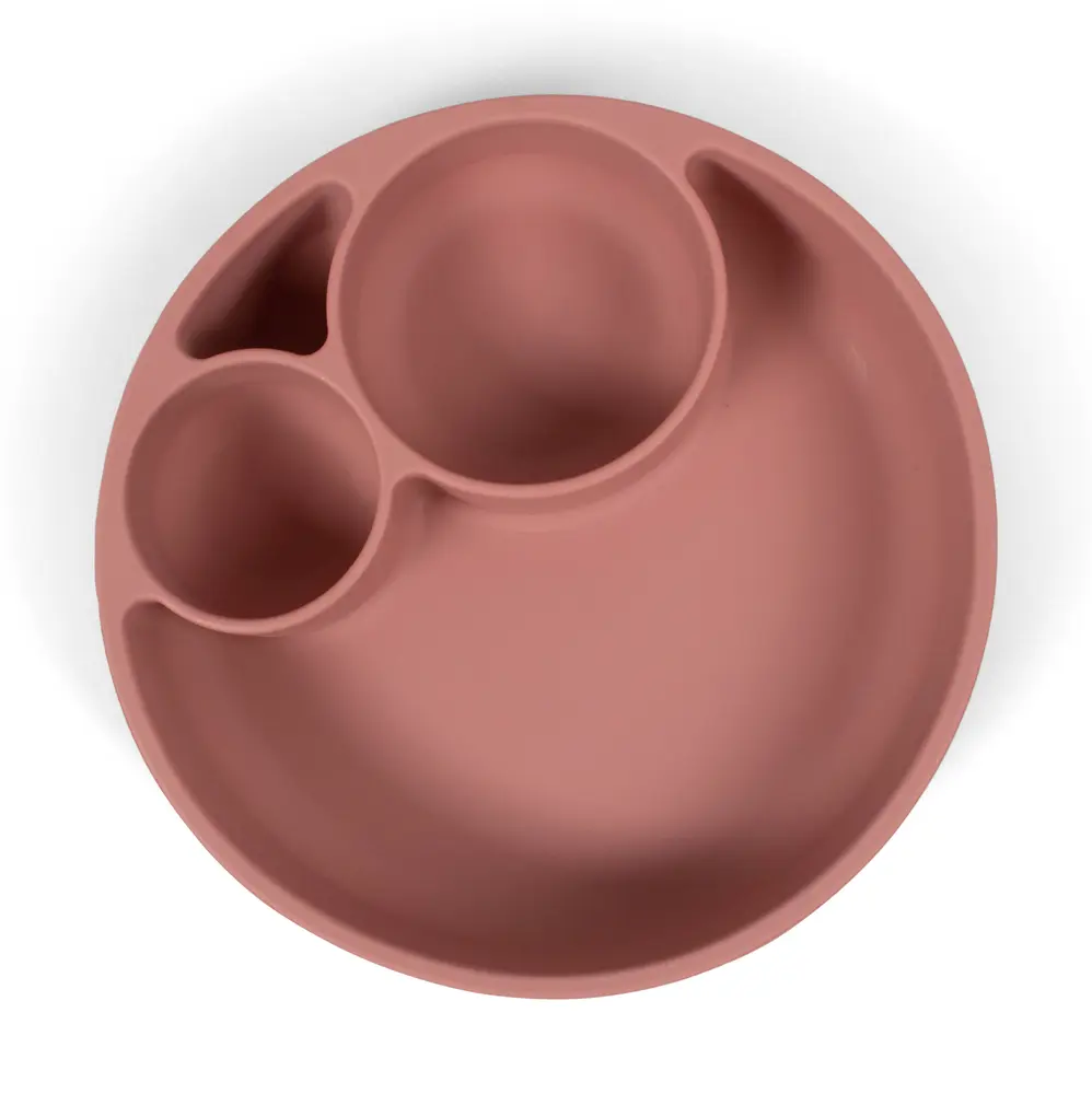 Silikone Tallerken Ruminddelt Rose