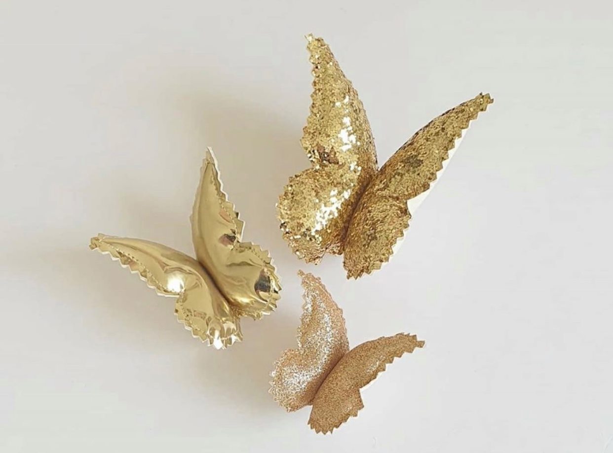 Smukke Sommerfugle Gold Glitz Little Custom Creations
