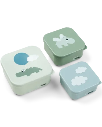 Snack Boks Sæt   Stk Happy Clouds Grøn