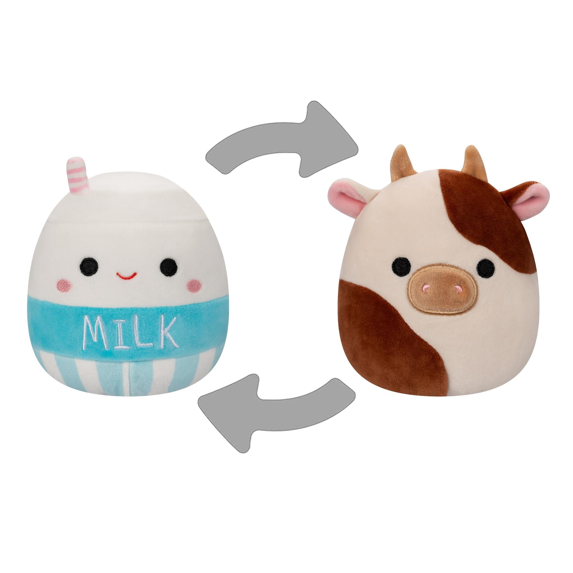 Squishmallows Flip Mallow Ronnie The Cow Melly The Milk Carton 13 Cm