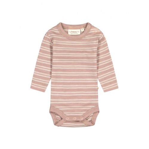 Stribet Body 1x1 Rib Med Knapper 100 Merino Uld Oeko-texâ