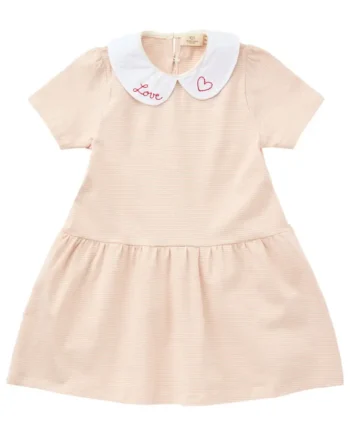 Stribet Kjole    Poplin Krave Rose 98