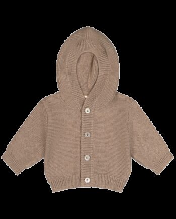 Strik Cardigan Med Hætte   100  Merino Uld