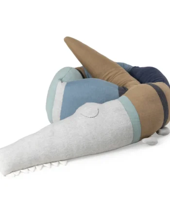 Strikket Pude  Sleepy Croc  Dusty Blue Mix