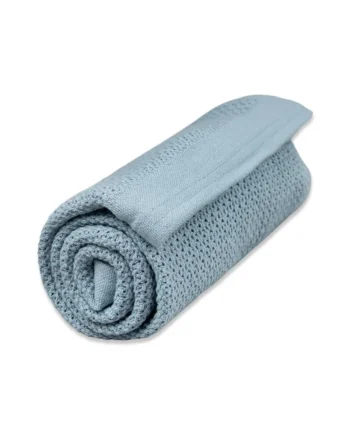 Hæklet Babytæppe Soft Grid øko Dim Blue