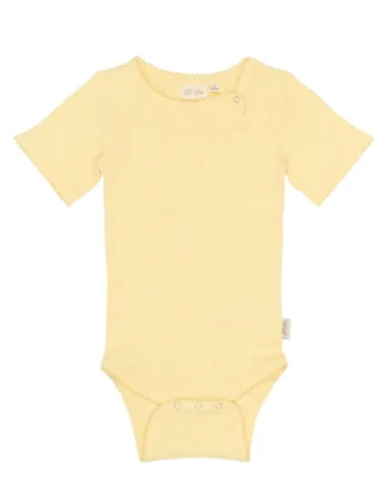 Suze Kortærmet Pointelle Body Mellow Yellow 86