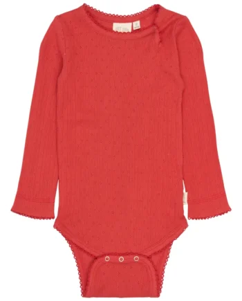 Suze Langærmet Pointelle Body Molten Lava 68 Cm