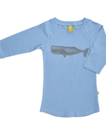-shirt Med Hvalprint Mellemblå